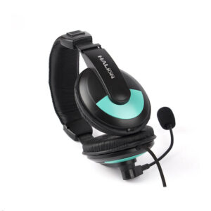 Auricular Microfono Halion negro con celeste HA-305C