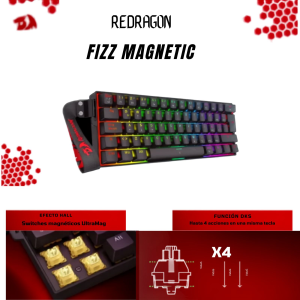 Teclado Redragon FIZZ K617 HE Cableado Español - MAGNETIC SWITCH