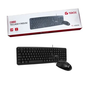 Kit teclado y mouse TEROS TE-4062N, USB, negro, español, óptico